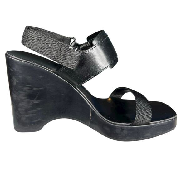 Vintage Gucci Women’s Black Wooden Platform Slingback Sandal Size 6.5 - Picture 4 of 13